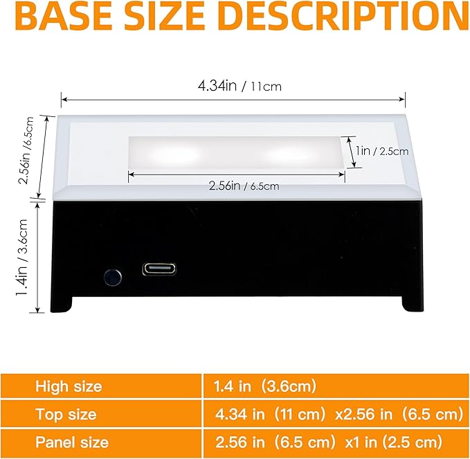 EUSTUMA LED Light Base Rectangle Display Stand In A Variety of Colors,Lighted Up Stand Color Changing Small LED for 3D Glass Crystal Art,Holiday Party Decoration. (Black)