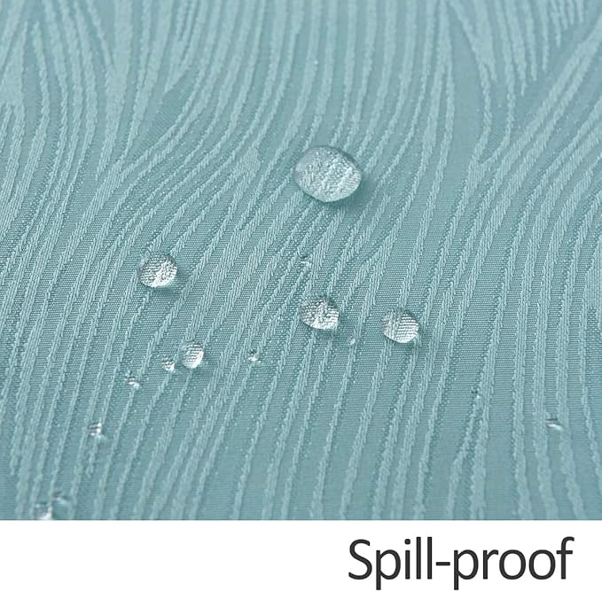 maxmill Jacquard Table Cloth Swirl Pattern Spillproof Wrinkle Resistant Water Proof Heavy Weight Soft Tablecloth for Kitchen Dinning Tabletop Outdoor Picnic Rectangle 52 x 70 Inch Turquoise