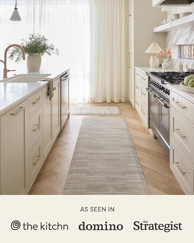 House of Noa Nama Standing Mat – Anti-Fatigue Cushioned Kitchen Mats for Floor | Ergonomic Bounce-Back Foam Kitchen Mats | Anti-Fatigue Mats for Kitchen & Standing | Fawn Silver | 22" x 72"