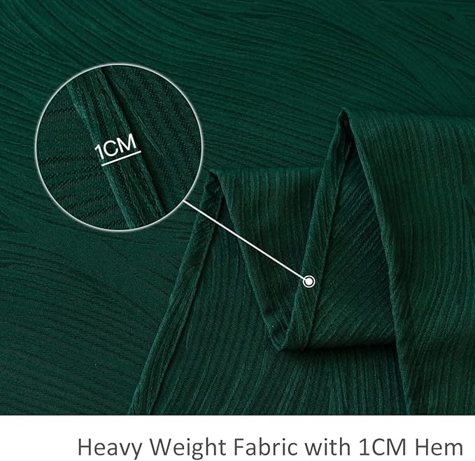 maxmill Jacquard Table Cloth Swirl Pattern Spillproof Wrinkle Resistant Water Proof Heavy Weight Soft Tablecloth for Kitchen Dinning Tabletop, Christmas Parties, Square 70 x 70 Inch, Hunter Green