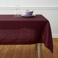 Solino Home Linen Tablecloth 60 x 120 Inch - 100% Pure Linen Red Garnet Table Cloth for Rectangle Tables - Athena, Machine Washable Tablecloth for Valentines, Winter