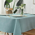 maxmill Jacquard Table Cloth Swirl Design Water Resistant Wrinkle Resistance Spillproof Heavy Weight Soft Tablecloth for Kitchen Dinning Tabletop Decoration Oblong 60 x 140 Inch Turquoise