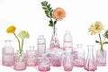 Pink Glass Bud Vases Set of 12, Mini Flower Vase for Centerpieces, Small Vases in Bulk for Wedding Decorations, Vintage Vase for Table, Home Décor