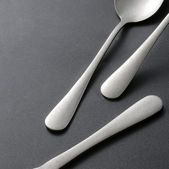 Matte Silverware Set for 6 Stainless Steel Flatware Set Vintage Style Delicate Cutlery Utensils 30 Piece Include Knives Forks and Spoons Tableware Set for Home Kitchen Wedding Restaurant