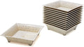 CMJJ 48 Pack Eco-Wheat Tiny Square Serving Tray Mini Appetizer Plates for Parties, Disposable Small Wheat Plastic+PP for all Party Essentials!