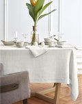 Solino Home Linen Tablecloth 70 x 132 Inch - 100% Pure Linen Light Flax Table Cloth for Rectangle Tables - Sonoma, Machine Washable Tablecloth for Spring, Easter
