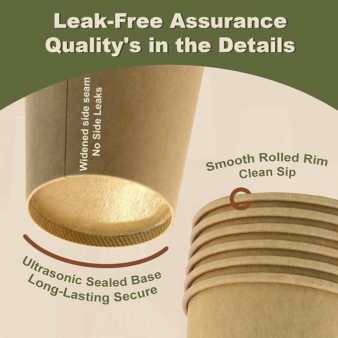 3 oz 300 Pack Disposable Coffee Cups, Bulk Brown Disposable Paper Cups, Coffee Cups for Hot Tea, Chocolate and Cold Drinks