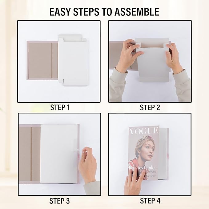 Mocha Medium | 4 PCS Faux Decorative Books for Home Decor | Not Real Books (Cardboard Boxes) | Coffee Table, Shelf Styling & Modern Aesthetic Accent Pieces for Living Room, Office