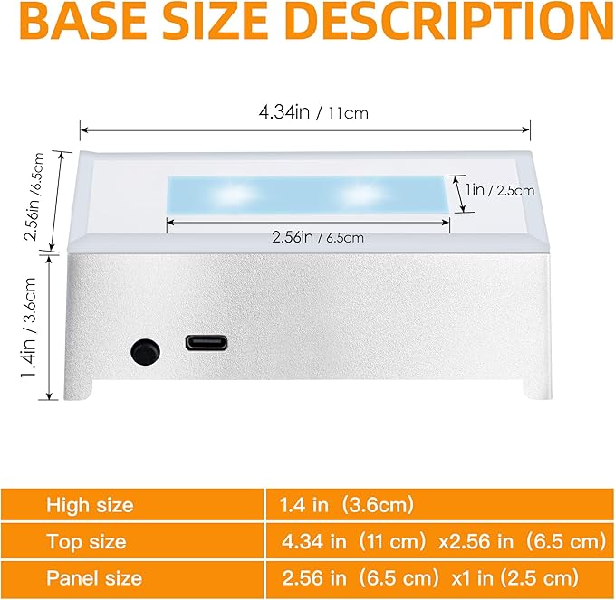 EUSTUMA LED Light Base Rectangle Display Stand In A Variety of Colors,Lighted Up Stand Color Changing Small LED for 3D Glass Crystal Art,Holiday Party Decoration. (Silver)
