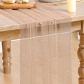 Artoid Mode Pearl Tan Gauze Table Runner 120 Inch 10FT, Seasonal Sheer Dining Holiday Wedding Birthday Baby Shower Table Decor for Home Party