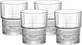Bormioli Rocco Novecento Barware DOF Glass, Stackable, Set Of 4, 12.5 oz, Clear, Vintage Design, Made In Italy.