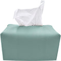 Carrotez Tissue Box Cover, [Refined] Modern PU Leather Rectangular Tissue Box Holder - Decorative Holder/Organizer for Bathroom Vanity Countertop, Night Stands, Office Desk 9.5"X5"X5" - Mint