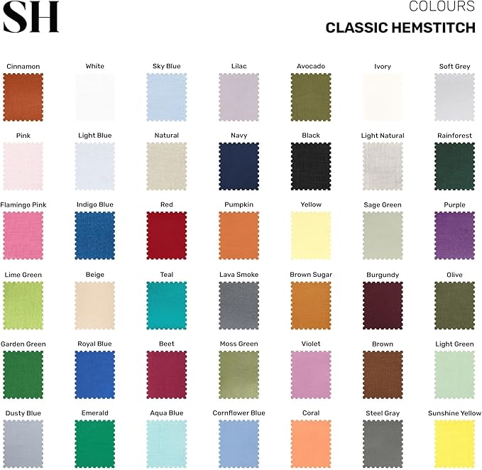 Solino Home Light Natural Linen Napkins Set of 6-100% Pure Linen Hemstitch Dinner Napkins 20 x 20 Inch for Spring, Easter - Classic Hemstitch