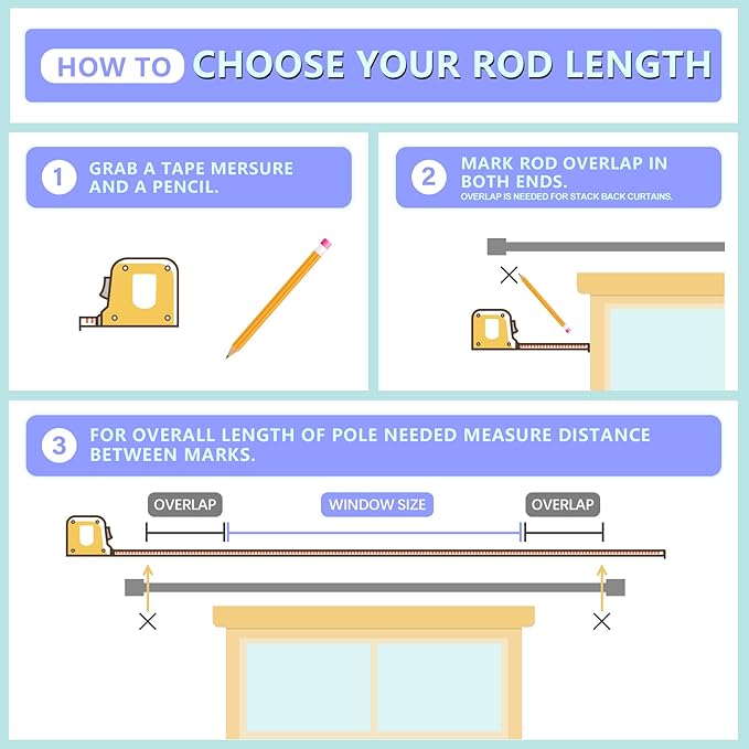 Curtain Rods for Windows 16 to 170 Inches Adjustable Length 1 Inch Diameter Window Curtain Rod with Aluminium End Cap, Antique Bronze