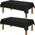 Hiasan 2 Pack Faux Linen Rectangle Tablecloth - Wrinkle and Stain Resistant Washable Table Cloth for Kitchen Dining Room Holiday Table Cover for Party Dinner, Black, 54 x 80 Inch
