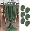 Artoid Mode Boho Forest Green Gauze 6 Pieces Wedding Table Runner, 120 Inch Birthday Fabric Kitchen Dining Holiday Table Decor for Home Party Indoor