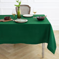Solino Home Linen Tablecloth 60 x 120 Inch - 100% Pure Linen Christmas Green Table Cloth for Rectangle Tables - Fete, Machine Washable Tablecloth for St Patricks Day