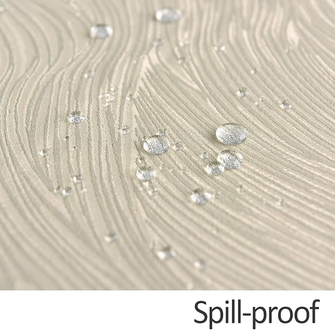 maxmill Jacquard Round Table Cloth Swirl Design Waterproof Antiwrinkle Heavy Weight Soft Tablecloths for Circular Table Cover and Kitchen Dinning Tabletop Round 70 Inch Beige