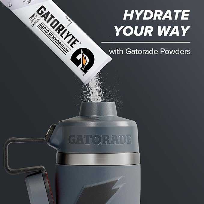 Gatorade 'Overtime' 22oz Stainless Steel Water Bottle, Twist Cap, Grey