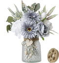Leftover Fake Flowers in Vase with a Flower Arrangement,Silk Artificial Flowers in Vase,Dining Table Centerpiece Decor,Flower Arrangements for Home Decor,Kitchen Decor
