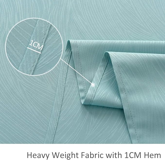 maxmill Jacquard Table Cloth Swirl Design Water Proof Wrinkle Free Spillproof Heavy Weight Soft Tablecloth Decorative Fabric Table Cover for Outdoor and Indoor Rectangular 60 x 104 Inch Turquoise