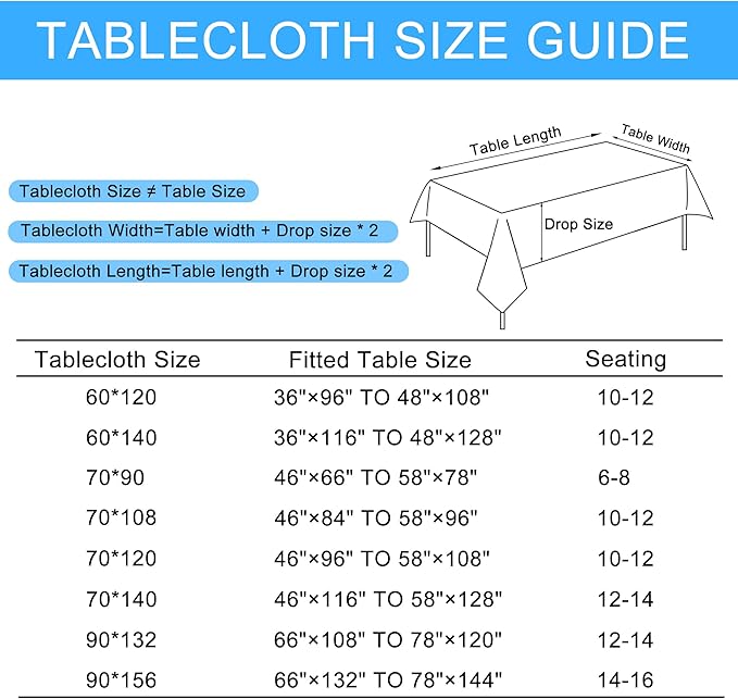 Hiasan 2 Pack Faux Linen Rectangle Tablecloth - Wrinkle and Stain Resistant Washable Table Cloth for Kitchen Dining Room Holiday Table Cover for Party Dinner, Grey, 90 x 132 Inch