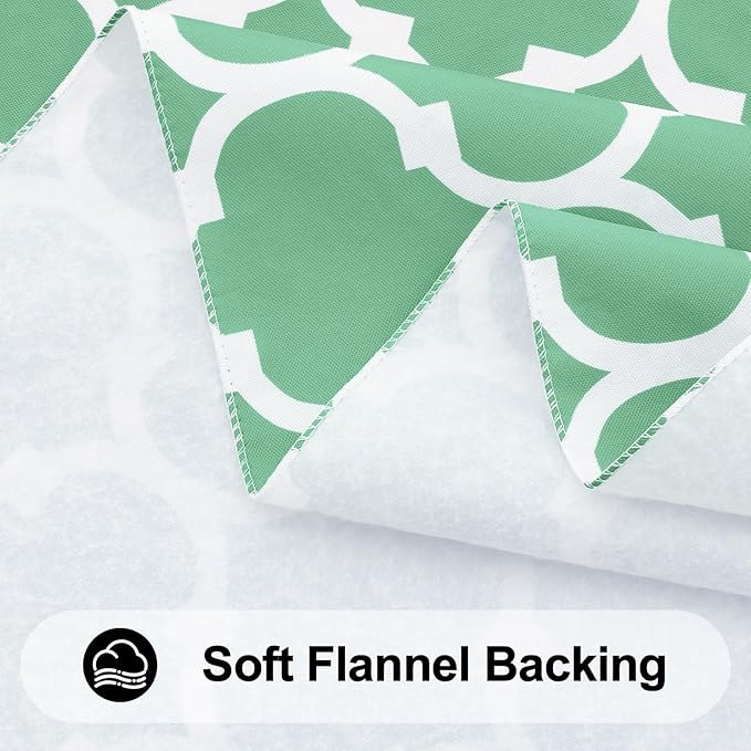 Smiry Rectangle Table Cloth, Waterproof Vinyl Tablecloth with Flannel Backing for Rectangle Tables, Wipeable Spillproof Plastic Tablecloths for Dining, Camping and Indoor (54"x108", Sage Green)