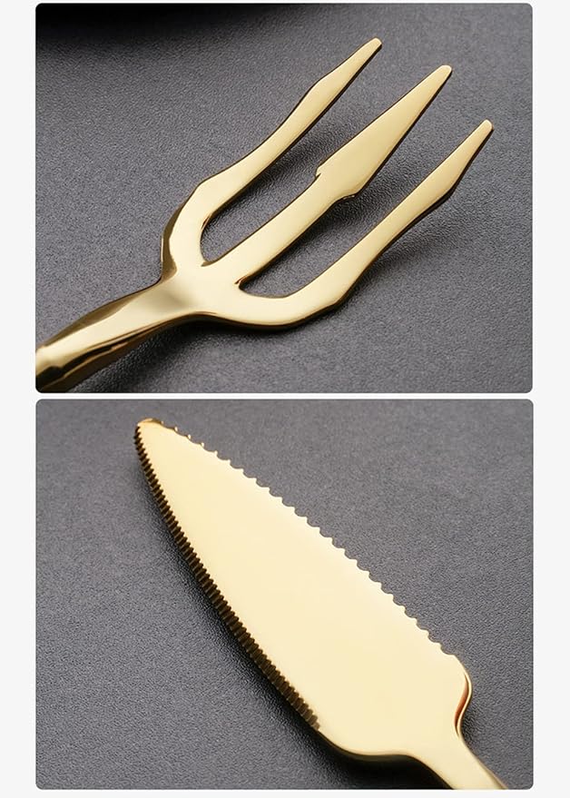 Gold Silverware Set for 10 Durable 18/10 Stainless Steel Flatware Set Creative Styles 40 Piece Modern Cutlery Tableware Utensils Set for Home Kitchen Wedding Restaurant Knives forks and Spoons