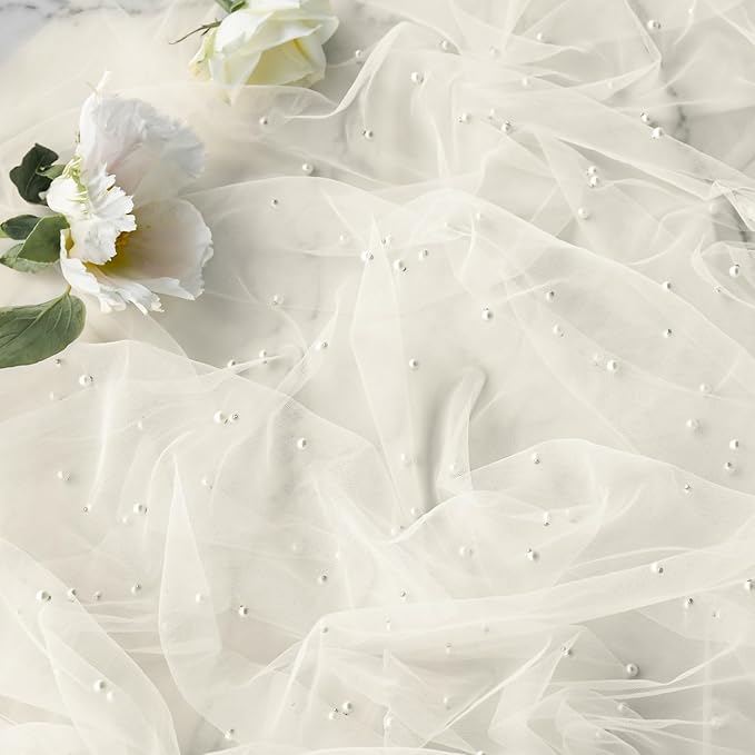 Artoid Mode 3PCS Pearl Beige Gauze Table Runner 120 Inch 10FT, Seasonal Sheer Dining Holiday Wedding Birthday Baby Shower Table Decor for Home Party