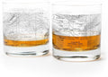 Black Lantern Yosemite National Park Whiskey Glasses - Topographic Map Tumbler Glass Set - Two 11oz. Rock Glasses