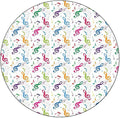 Small Round Tablecloth, Music Decor Washable Polyester Table Cloth for, Notes on Circle Shape Geometric Background Carnival, Fit Round Tables 44inch Diameter, for Dinner Kitchen Party Decoration