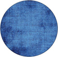 Round Vinyl Fitted Tablecloth, Navy Blue Deco Print Polyester Table Cloth, Faded Burlap Texture Old Fashioned Grunge, Fit Round Tables 35inch Diameter, for Wedding Party Dining Banquet Use