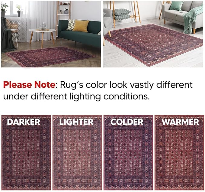 Keen Home Design 2x7 Rug - Machine Washable Runner Rug with Non-Slip Backing, Ideal for Hallway, Entryway, Kitchen, Laundry Room - Vintage, Easy Clean, Durable, Low Pile Rug - (2'6" x 7')