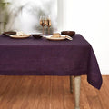 Solino Home Grape Linen Tablecloth 52 x 52 Inch - 100% Pure Linen Square Table Throw - Athena, Machine Washable Tablecloth for Valentines, Spring, Easter