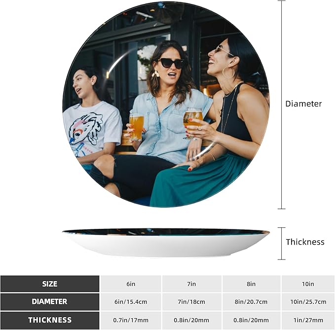 Custom Photo Ceramic Decorative Plates Personalized Porcelain Plate Add Logo Photo Text Ceramic Dinner Plate Home Decor (7 in)
