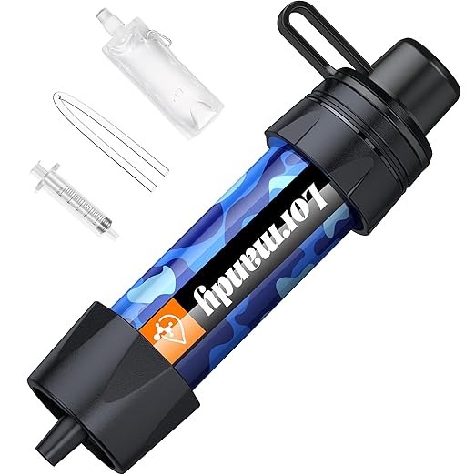 Straw Water Filter, Portable Water Filtration System Water Purifier, Personal Outdoor Emergency Survival Gear for Hiking Travel Camping Accessories Emergency Preparedness Outdoor Activities