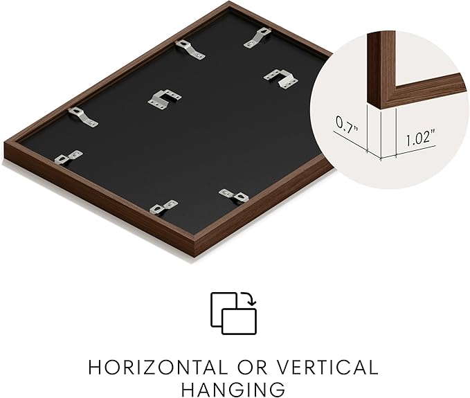 HAUS AND HUES 6x8 Picture Frame with Real Glass and Walnut Oak Matted to 4x6 - Oak 8x6 Picture Frame - Includes American Oak, Easel Back, Vertical Hang - Ideal for Home, Room, Office (6x8 in, Walnut)