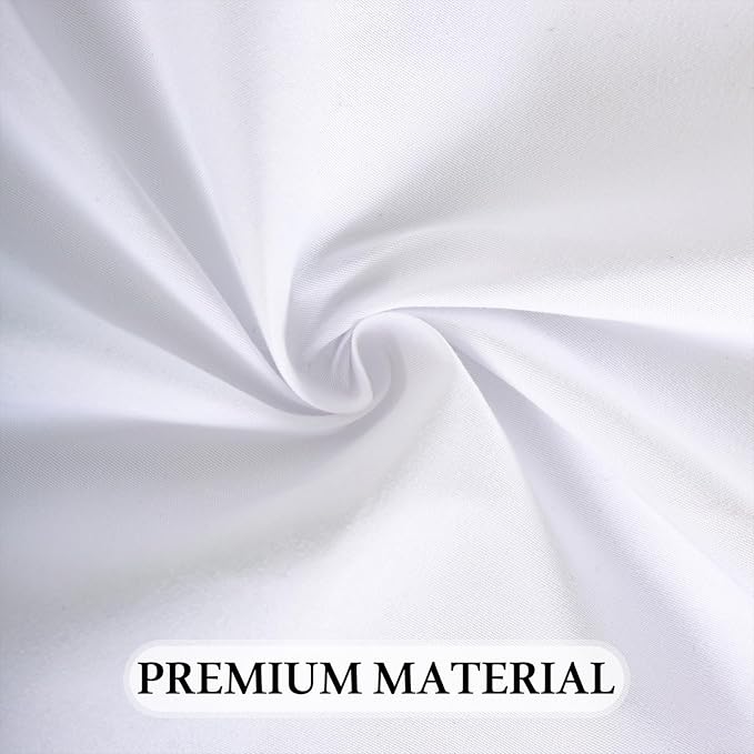 8 Pack White Table Cloth Rectangle 60 x 84 Inch Rectangular Tablecloth for 4 Foot Tables, Wrinkle Resistant Washable Rectangle Fabric Table Covers for Wedding Party Banquet Buffet and Camping