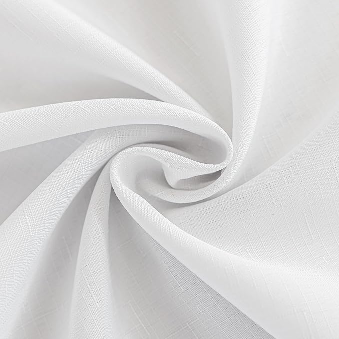 Textured White Fabric Table Cloth Rectangle Spill Proof & Washable Faux Linen Tablecloth for 6 Ft Rectangular Table Reusable for Dining Wedding Banquet 60 x 84 Inch