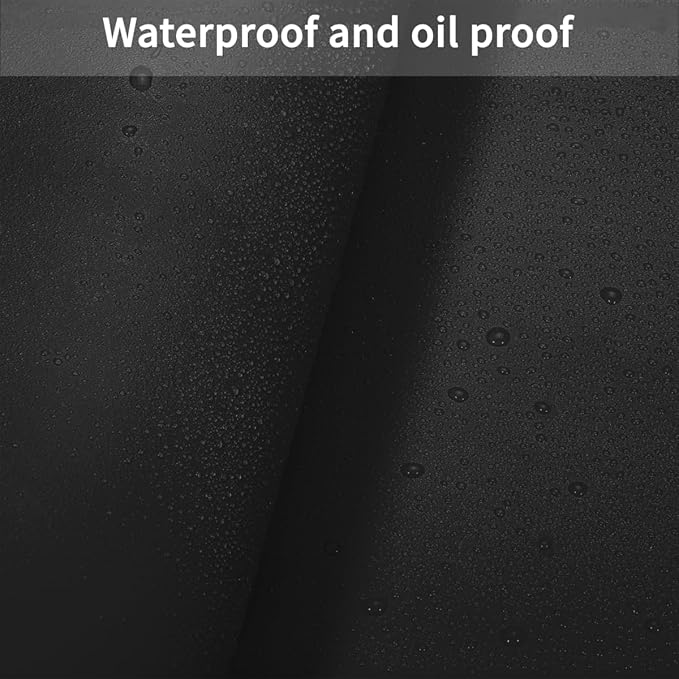 Round Table Pad, 1.8mm Thick, Dia.48 Inch, Leather Table Cover, Dining Table Protector, Table Top Protector (Black+Black)