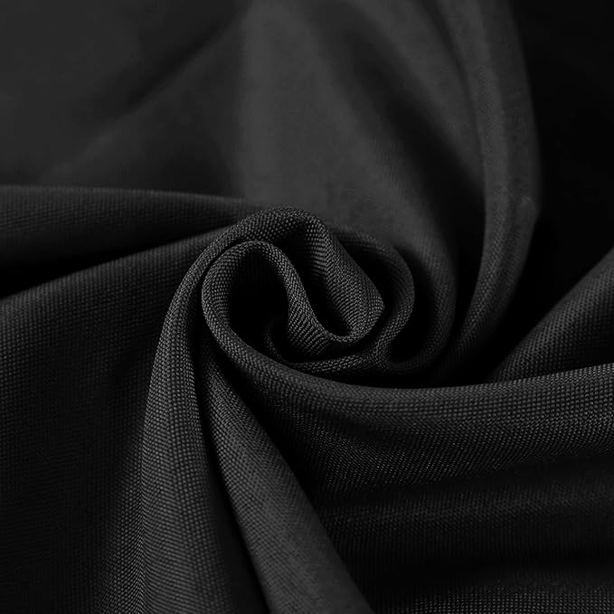 Fokitut 6 Pack Waterproof Round Tablecloth, 90 Inch, Stain Resistant and Wrinkle Polyester Table Cloth, Fabric Table Cover for Kitchen Dining, Wedding, Party, Holiday Dinner-Black