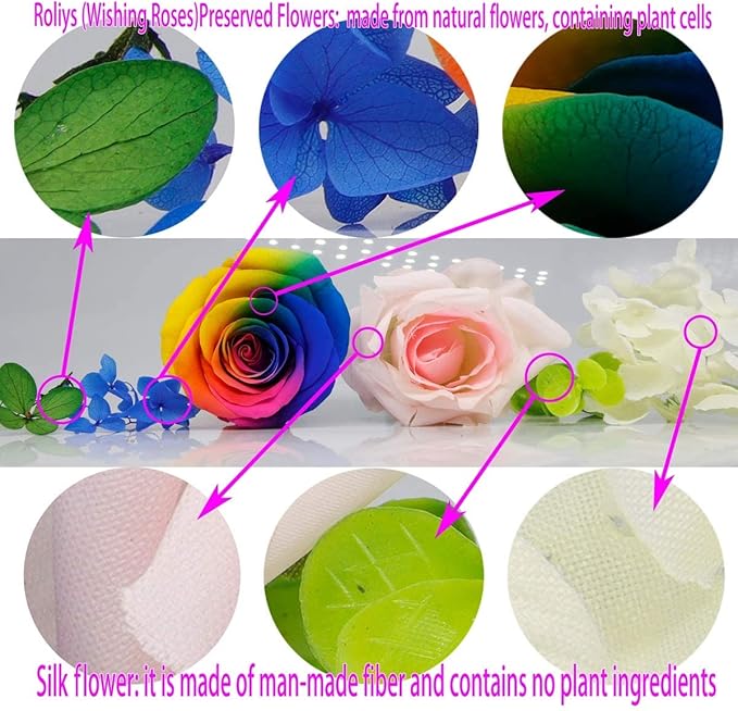 Preserved Real Roses with Colorful Mood Light Wishing Bottle,Eternal Rose，Never Withered Flowers,for Bedroom Party Table Decor, Anniversary,Valentine's,Mother's Day,a Gifts for Women (Burgundy)