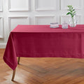 Solino Home Beet Linen Tablecloth 60 x 90 Inch - 100% Pure Linen Hemstitch Table Cloth for Rectangle Tables - Classic Hemstitch, Machine Washable Tablecloth for Valentines, Winter, Easter
