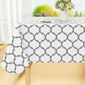 Smiry Square Table Cloth, Waterproof Vinyl Tablecloth with Flannel Backing for Square Tables, Wipeable Spillproof Plastic Tablecloths for Dining, Camping, Indoor and Outdoor (70"x70", White)