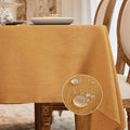 BALCONY & FALCON Rectangle Tablecloth Washable Wrinkle Resistant and Water Proof Table Cloth Decorative Linen Fabric Tablecloths for Dining Parties Kitchen Wedding and Outdoor Use (Golden, 57x118)