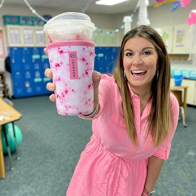 Sok It JavaSok Iced Coffee & Cold Soda Insulated Neoprene Cup Sleeve (Teacher's Favorite, Medium: 22-28oz)