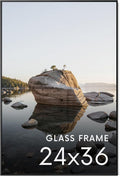 HAUS AND HUES 24x36 Picture Frame with Real Glass & Black Premium-Grade Metal - Aluminum 24x36 Poster Frame - Includes Hanging Kit - Ideal for Home, Office (24x36 in, Black)