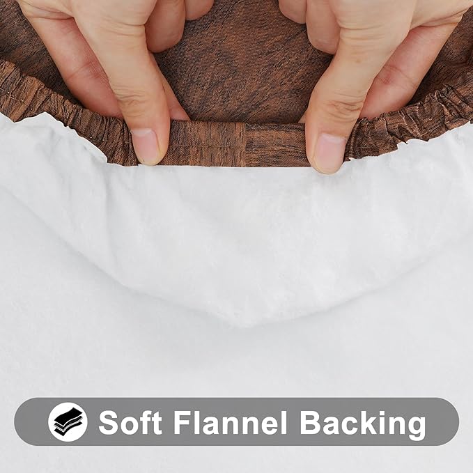 Smiry Rectangle Table Cloth Cover, Waterproof Elastic Fitted Picnic Tablecloth for 4 Foot Tables, Wipeable Flannel Backed Vinyl Tablecloths for Camping, Dining, Outdoor (Brown, 24" x 48")
