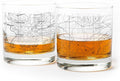 Black Lantern Whiskey Glasses - National Park Topographic Map Old Fashioned Glasses - 11oz. Rock Glass Set of 2 - Cocktail & Everyday Use Drinking Glasses - Dishwasher Safe (Rocky Mountain)