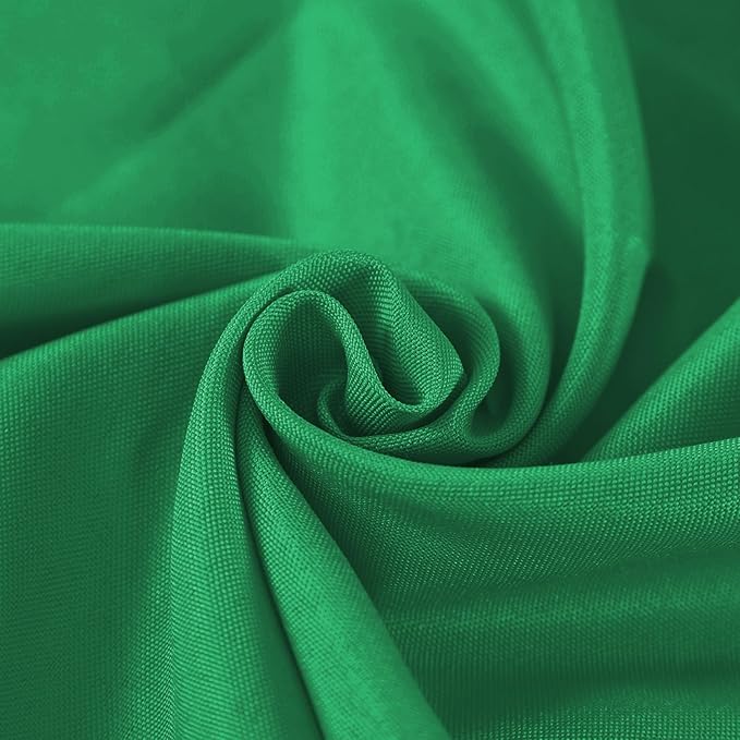 Fokitut 2 Pack Waterproof Round Tablecloth, 132 Inch, Stain Resistant and Wrinkle Polyester Table Cloth, Fabric Table Cover for Kitchen Dining, Wedding, Party, Holiday Dinner-Emerald